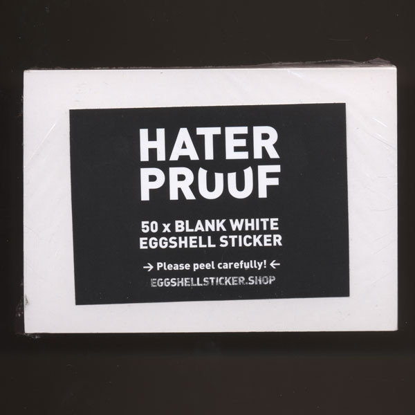 Blanko-Stickerpack auf weißer Eggshell-Folie