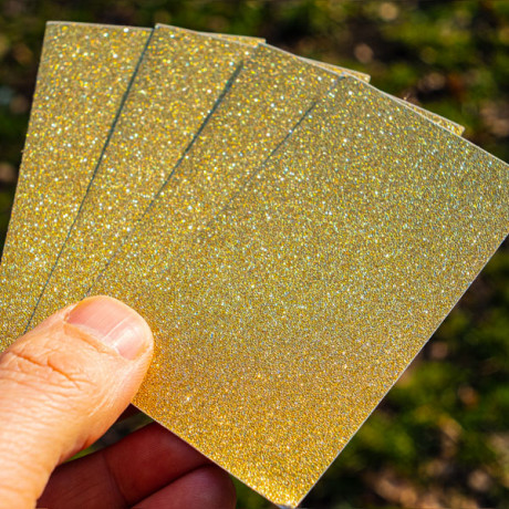 Blank sticker pack on glitter foil