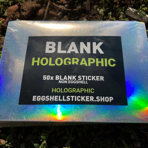Blank sticker pack on Holographic Non-Eggshell-foil